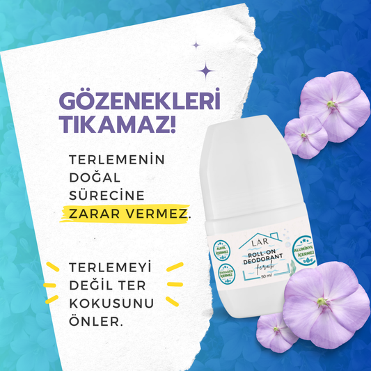 Aluminyumsuz, Alkolsüz, Parabensiz Vegan Unisex Roll-on Deodorant - Ferah - 50ml