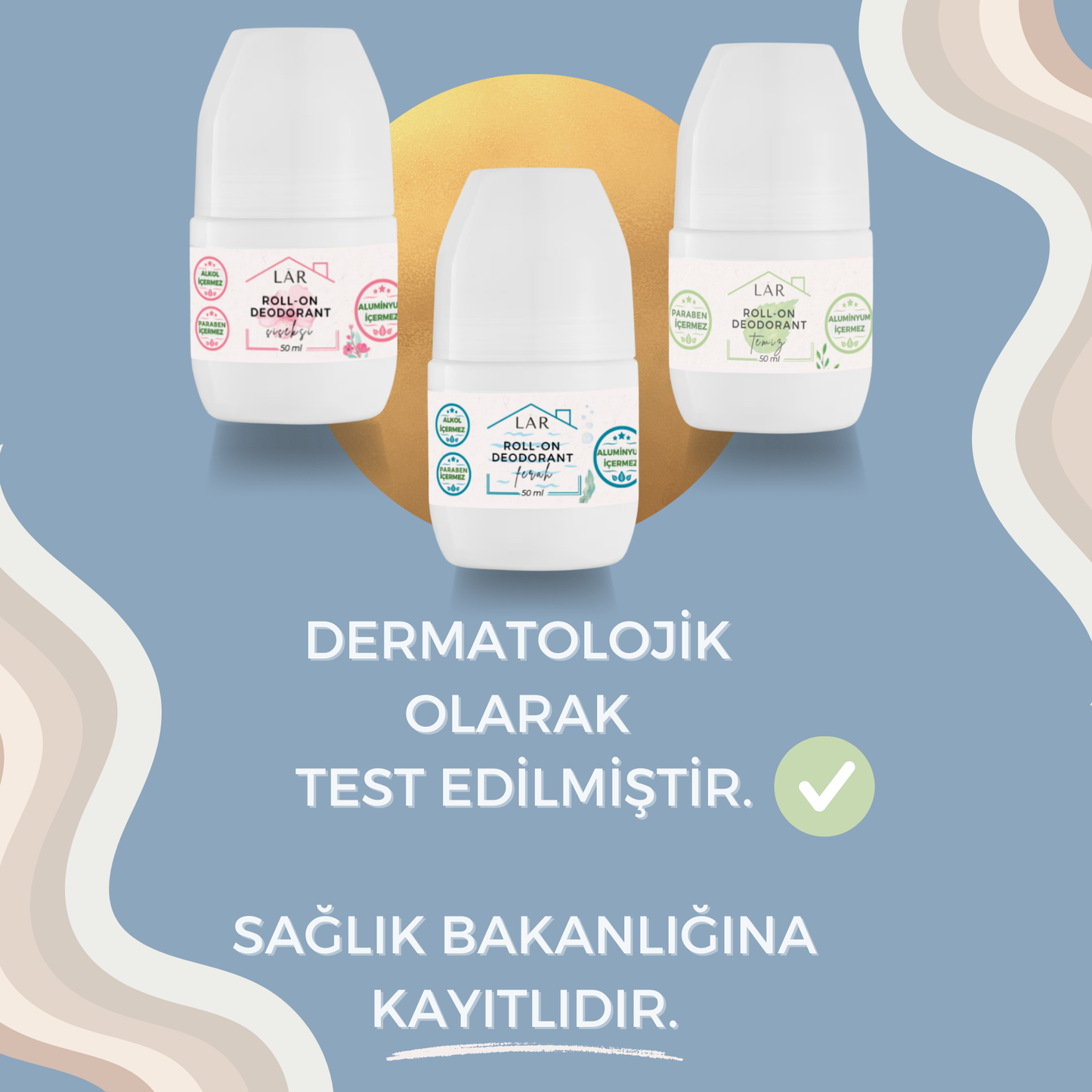 3’lü Avantajlı Set - Aluminyumsuz, Alkolsüz, Parabensiz Unisex Vegan Ferah Roll-on Deodorant