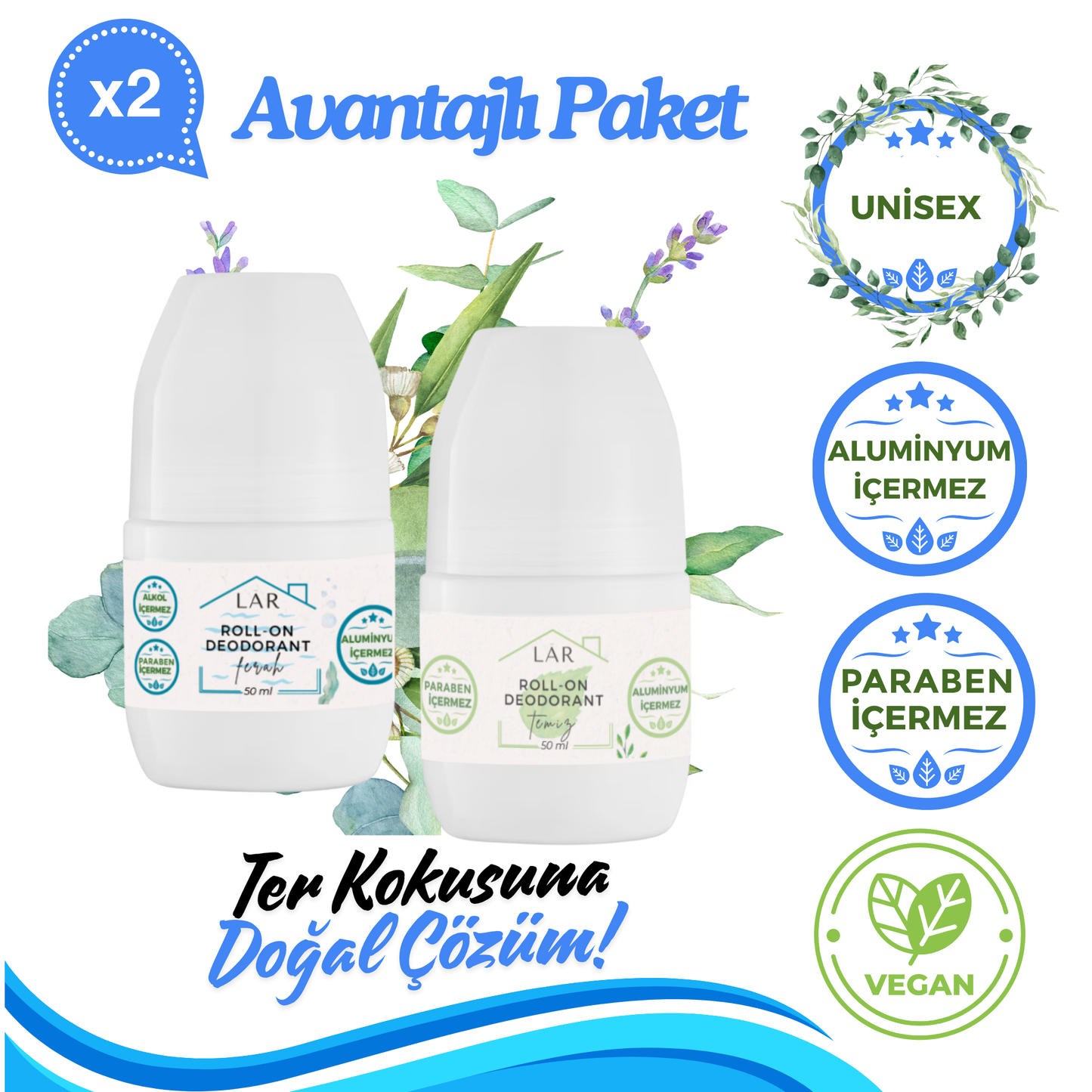 2’li Avantajlı Set - Aluminyumsuz Parabensiz Ferah Ve Temiz Roll-on Deodorant